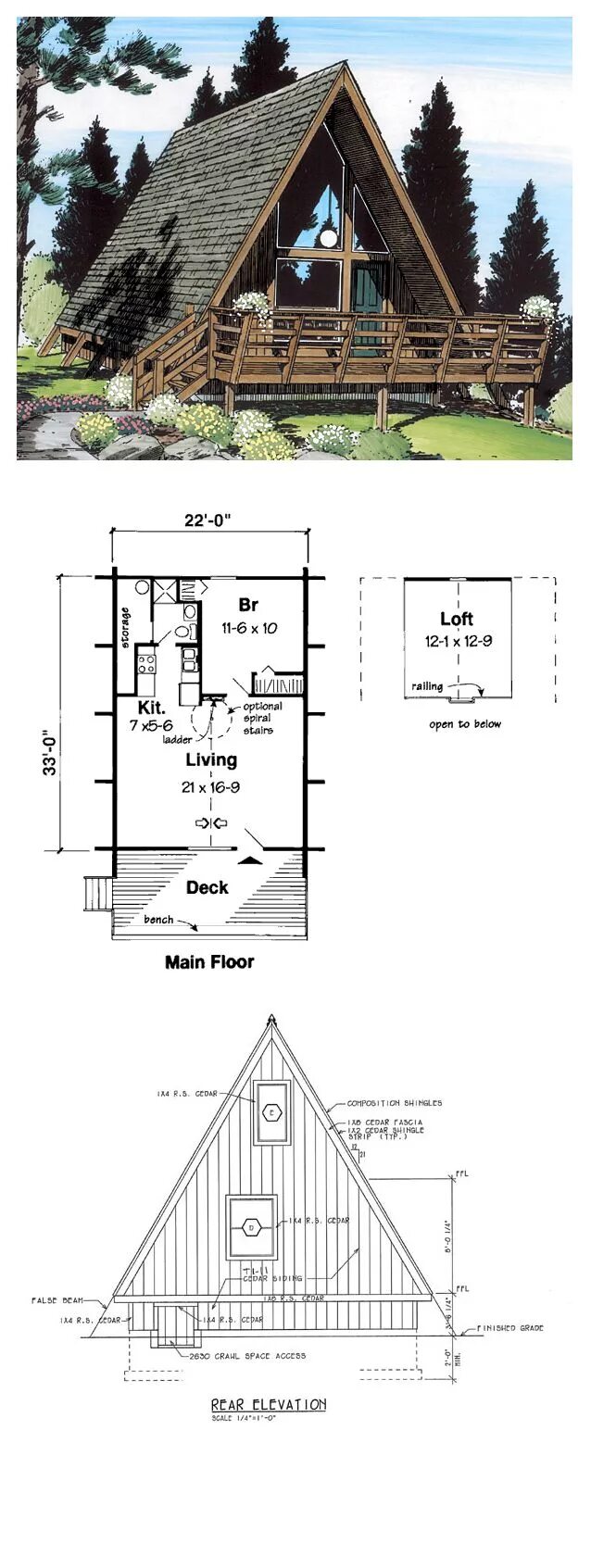 Проект баня a frame бесплатно с чертежами Plan 24308 Leisure Time Get-Away A frame house plans, A frame house, Tiny house 