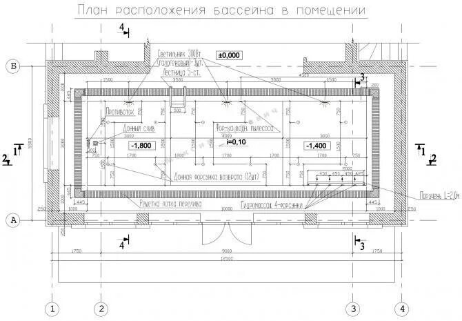 Проект бассейна в частном доме чертеж План бассейна - CormanStroy.ru