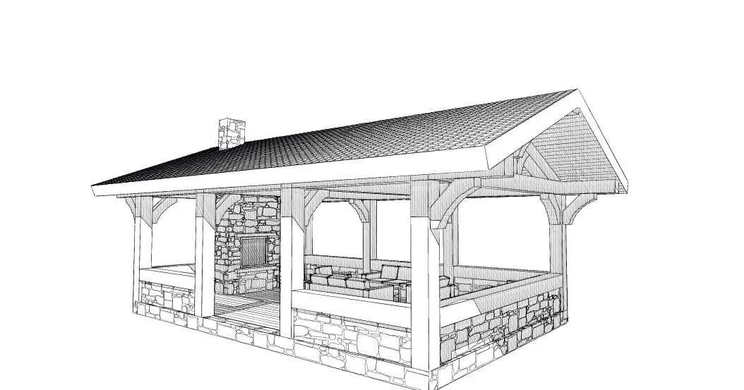 Проект беседки 6х4 чертежи Беседка с барбекю (88 фото): проект дачи с зоной барбекю, порядовка кирпича и сх