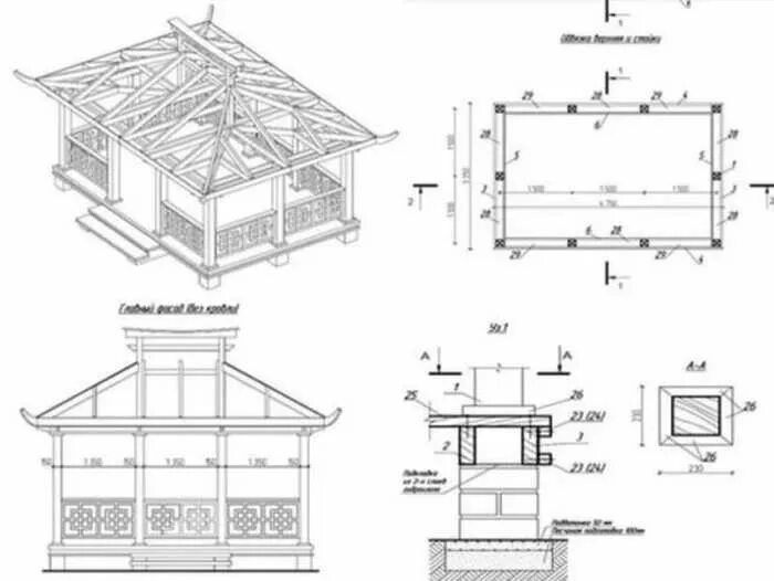 Проект беседки 6х4 чертежи 70 чертежей квадратных (прямоугольных) беседок для дачи Architecture portfolio d