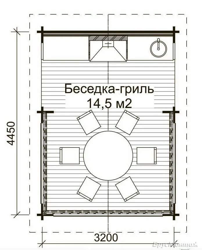 Проект беседки с мангалом чертежи Перейти на страницу с картинкой