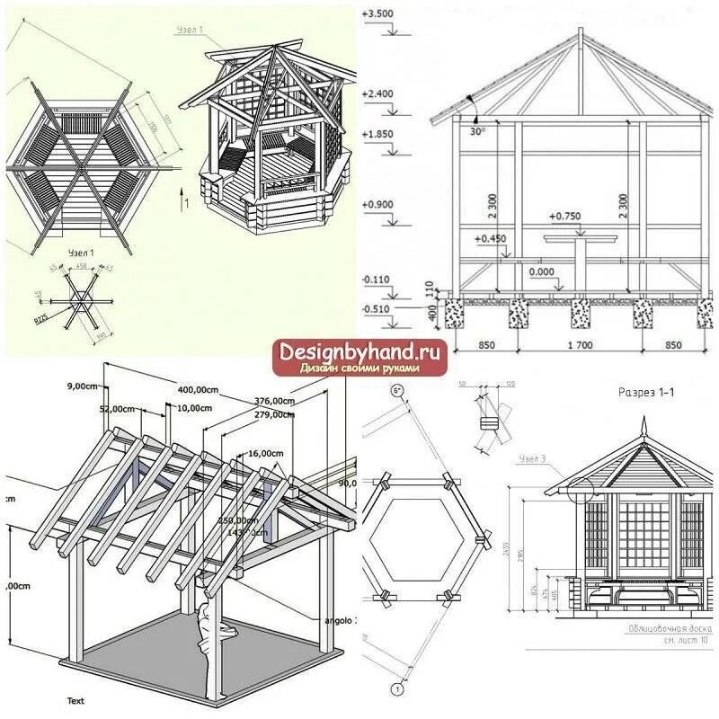 Проект беседок из дерева чертежи размеры Проекты беседок из дерева: размеры, материалы и пошаговый монтаж