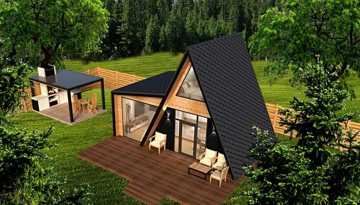 Проект дачи варианты a frame cabin on Behance A frame cabin, Triangle house, A frame house plans