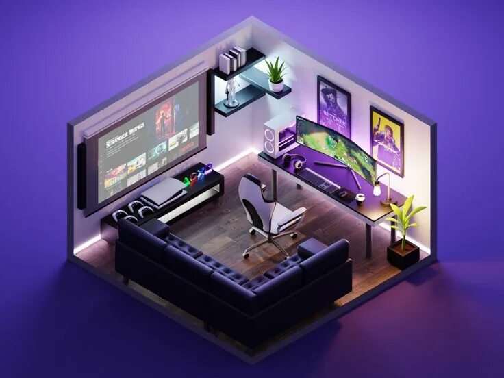 Проект дизайн игрушки Gaming Room Small game rooms, Gaming room setup, Game room design