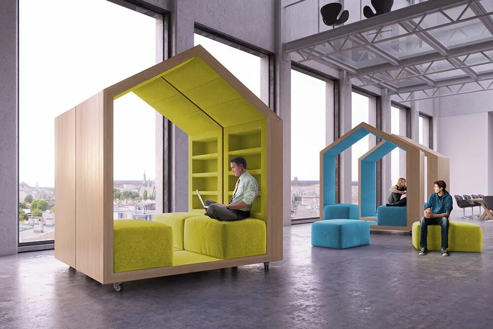 Проект дизайн пространства House-Shaped Office Furniture オ フ ィ ス の イ ン テ リ ア デ ザ イ ン, モ ジ ュ ラ-フ ァ ニ チ ャ-, 小