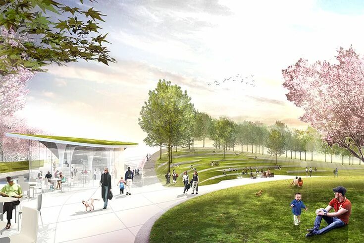 Проект дизайна городской среды SYLVAN THEATER AT THE WASHINGTON MONUMENT Landscape architecture design, Landsca