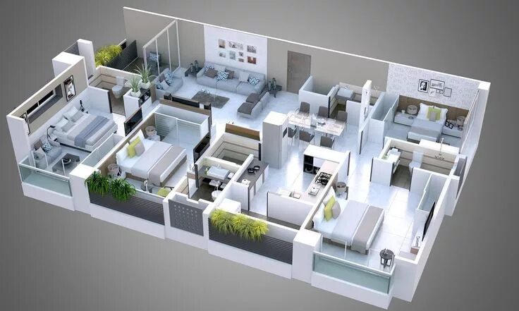 Проект дизайна интерьера дома цена Interior Design & Architecture Services Fiverr Home design floor plans, Home des