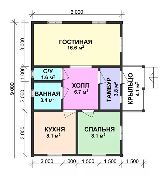 Проект дома 6х9 одноэтажный с отличной планировкой Проект дома 6х9 одноэтажный