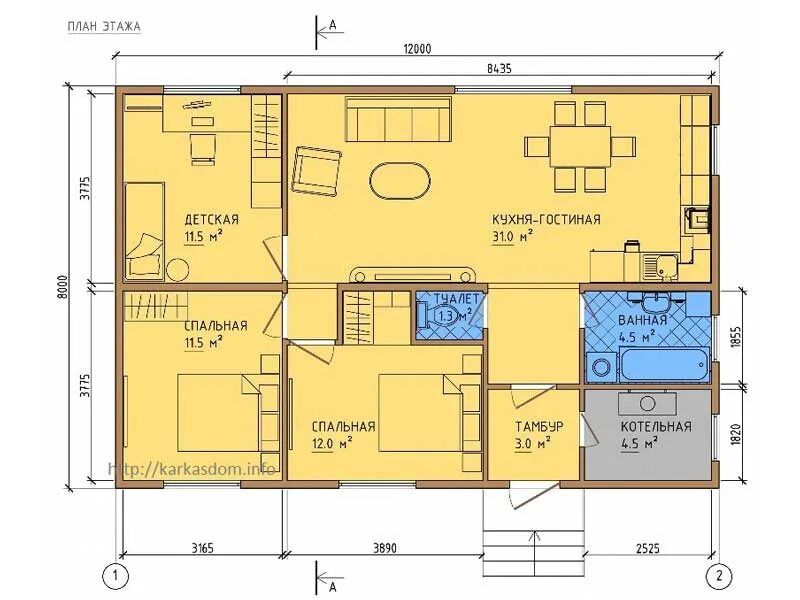 Проект дома 8 12 фото Каркас Строй Минск - Построим каркасный дом 96 м2 всего от 43000