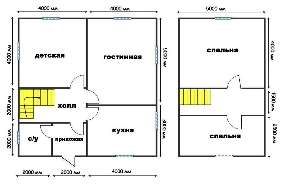 Проект дома 8 8 двухэтажный планировка Проект одноэтажного дома 8х8 фото - DelaDom.ru