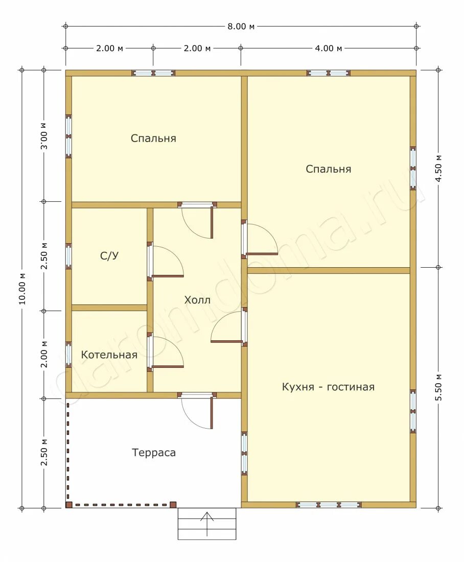 Проект дома 8х10 с отличной планировкой Дом в деревне Горбуново - 2003700 руб.