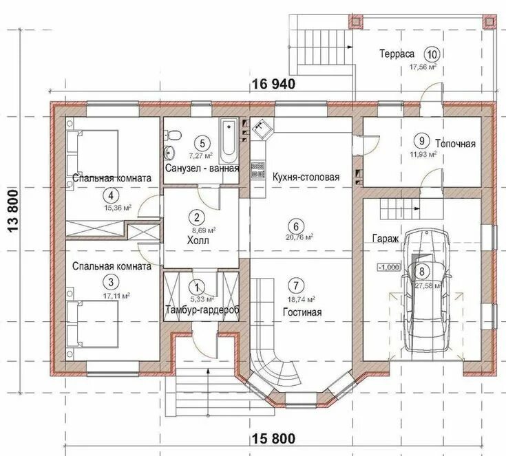 Проект дома чертежи торрент Проект одноэтажного коттеджа House plans, Floor plans, Home projects