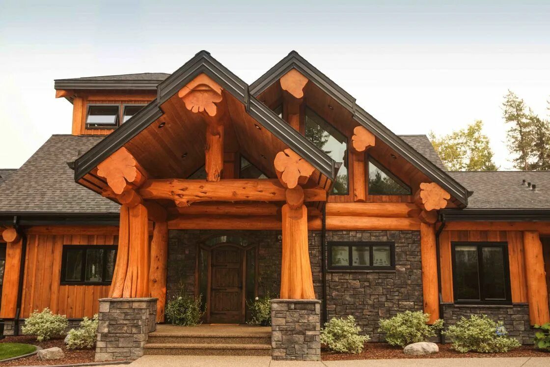 Проект дома из дерева фото Post and Beam Log Home Artisan Post and beam home, Log homes, Log home builders