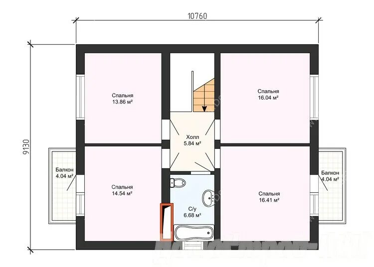 Проект дома из газобетона 10х10 фото Дом Алеха 9,1 х 10,8 м - проект и цена строительства