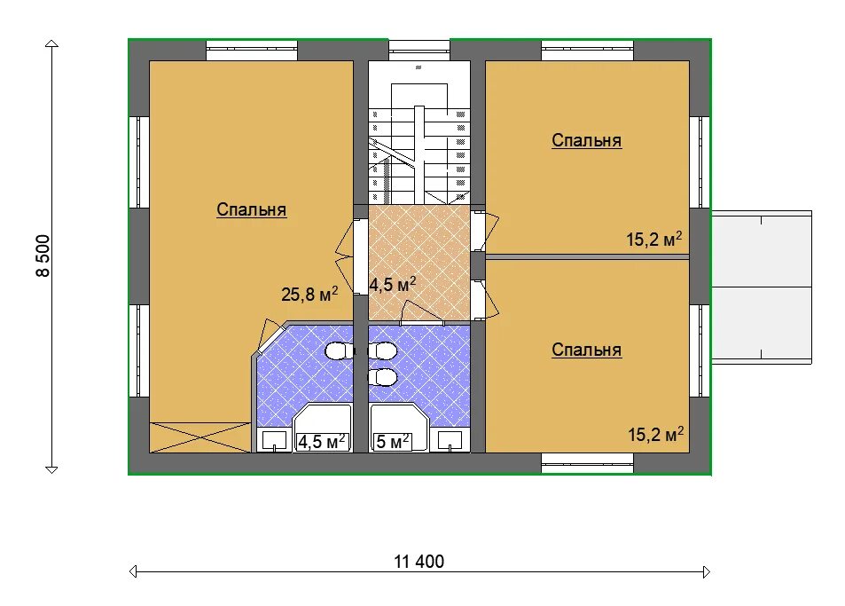 Проект дома из газобетона 10х10 фото Проект ГБ-007