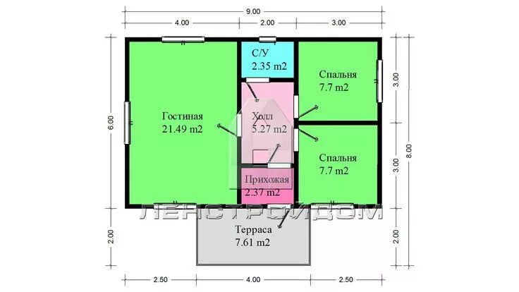 Проект дома планировка 6 9 одноэтажный Pin on Plans How to plan, Diagram, Floor plans