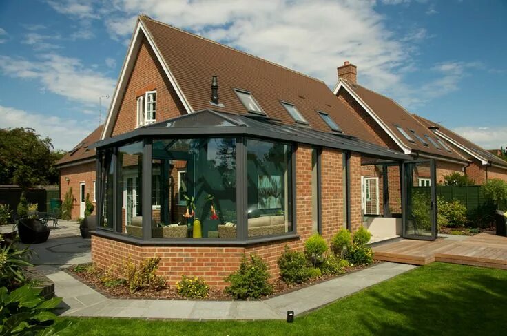 Проект дома пристроенный к дому фото 35 Ideas Of How To Outfit A Wonderful Sunroom House extension design, Glass exte