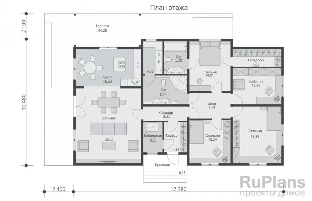 Проект дома с 4 спальнями фото Проекты домов до 200 м² каркасных - Дома от 150 до 200 кв м из каркаса