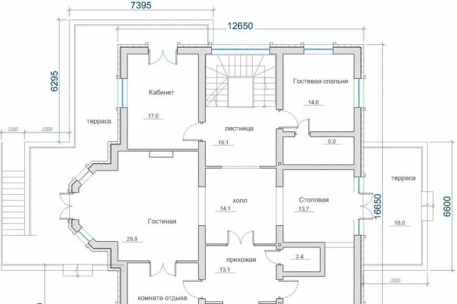 Проект дома в узбекистане чертеж и размеры Выполню чертежи в Autocad, ArchiCAD, SketchUp за 1 500 руб., исполнитель Валерия