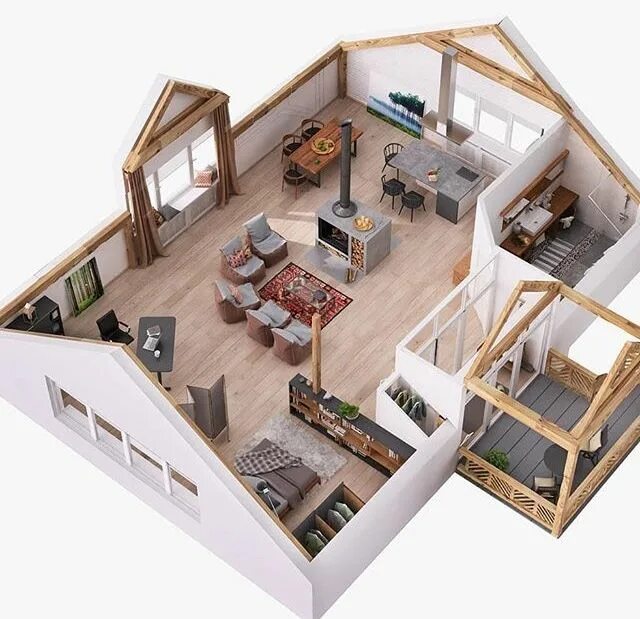 Проект дома внутри планировка Pin on Tiny House Plans Unique house design, Home layout design, Attic house