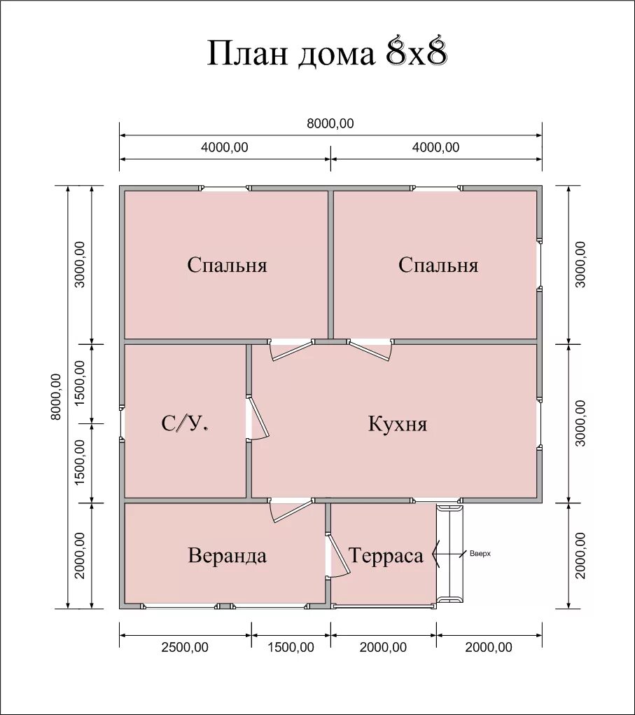 Проект одноэтажного дома 47,1 кв.м. под кирпич - ЭстетДома