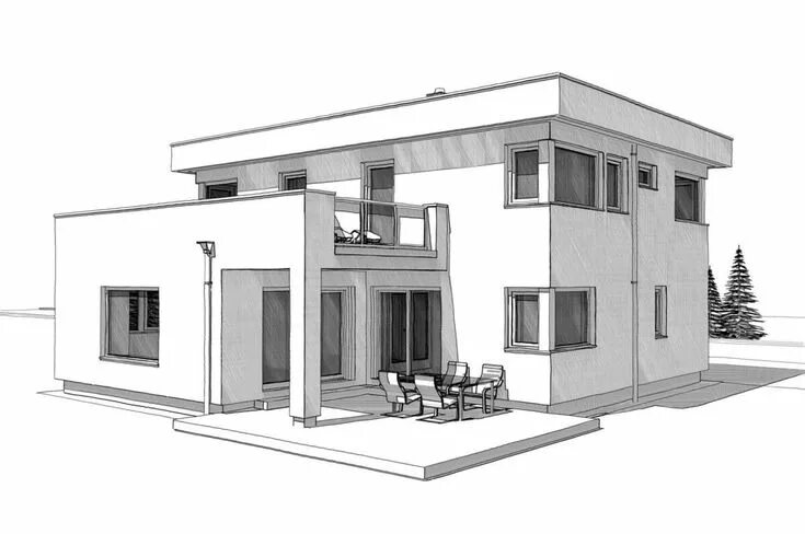 Проект хай тек дома чертежи House design drawing, Architect design house, Two story house design