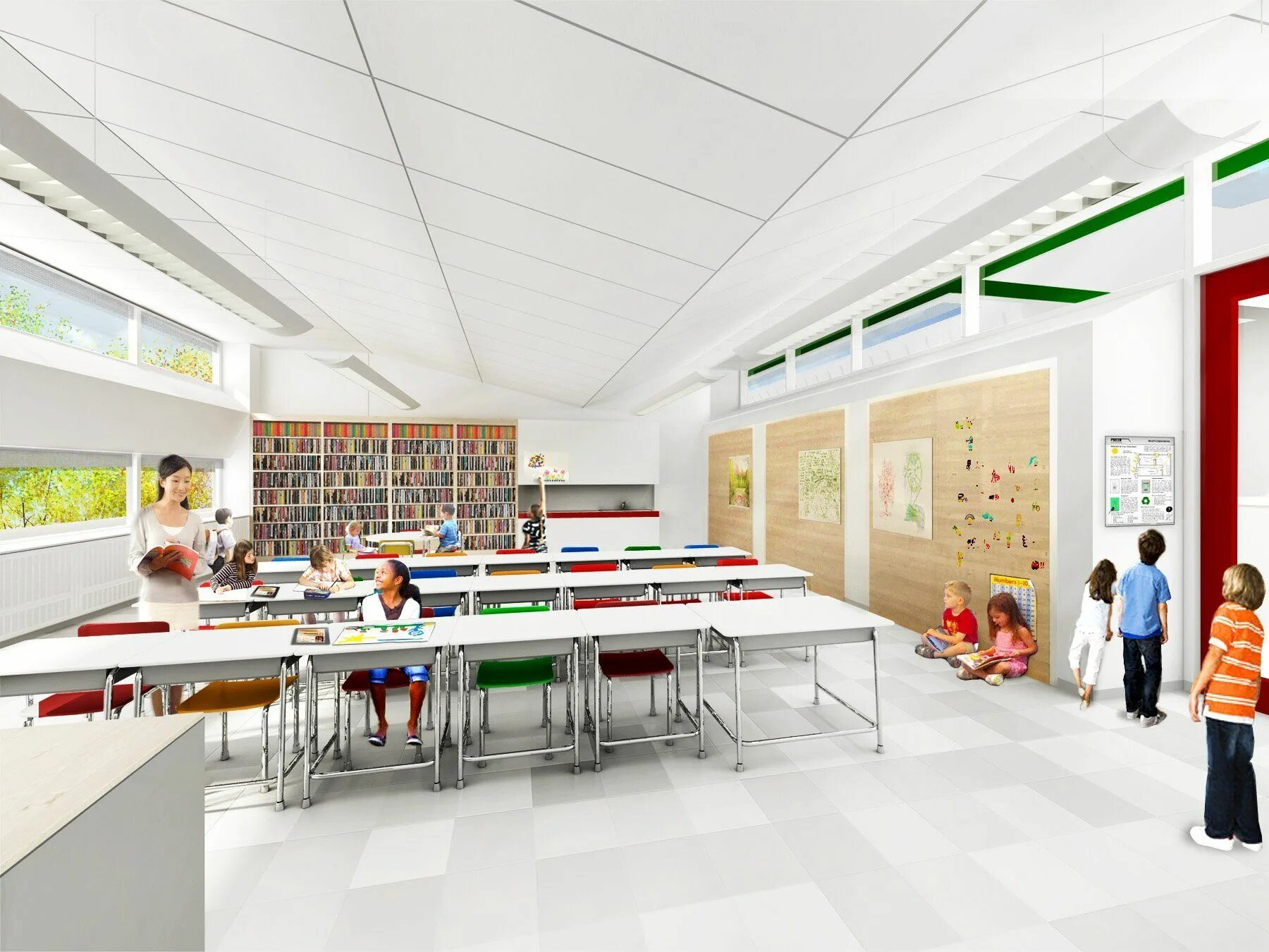 Проект интерьер класса SOM Breaks Ground on New York's First Net Zero Energy School: A Sneak Peek