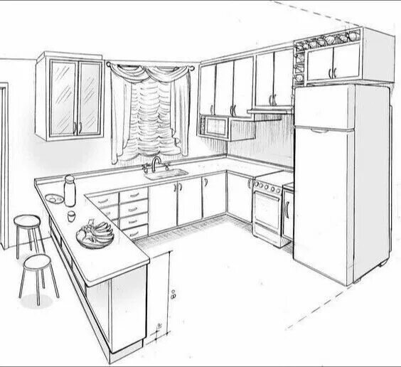 Проект интерьера кухни Pin by Ivete Britto on Cozinha Kitchen design plans, Kitchen layout plans, Small