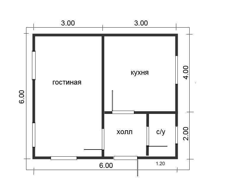 Проект каркасного дома 6х6 одноэтажный чертеж Купить Дом в Ипотеку на Долгопрудной улице (Телькановский) - предложения о прода