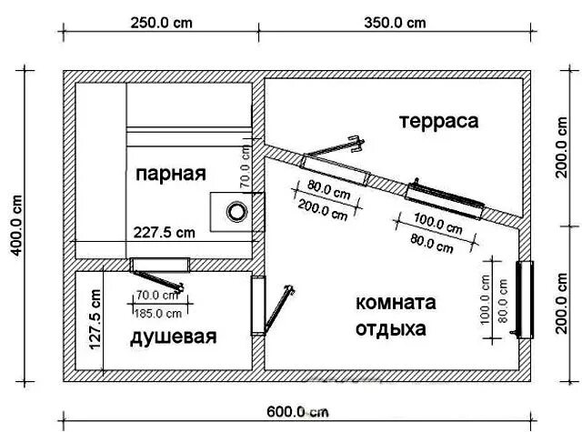 Проект каркасной бани 6х4 с чертежами Проекты каркасной бани с мансардой размерами 6х6, 6х5, 6х8