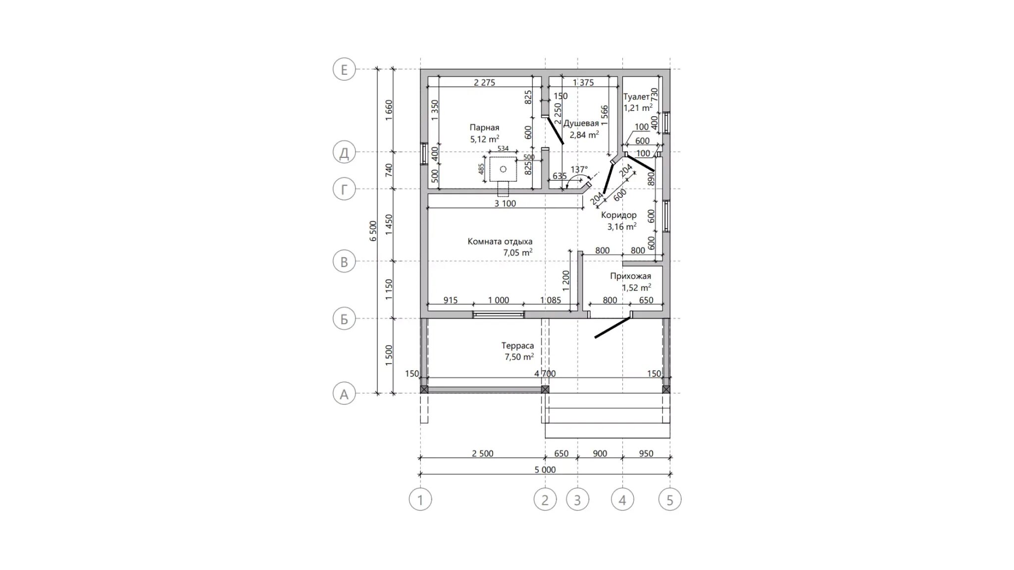 Проект каркасной бани 6х4 с чертежами Купить проект каркасной бани 17СК02 по цене 5990 руб.