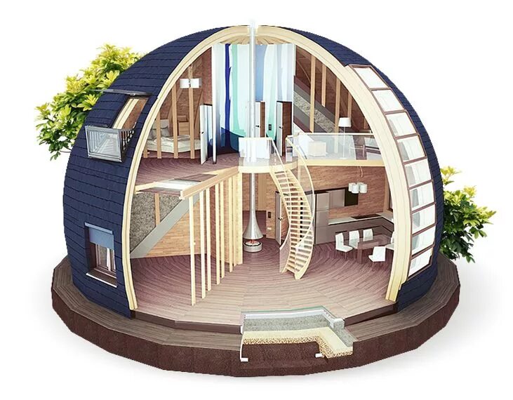 Проект круглого дома фото Скайдом.рф " 10.5 Eco house design, Geodesic dome homes, Dome house