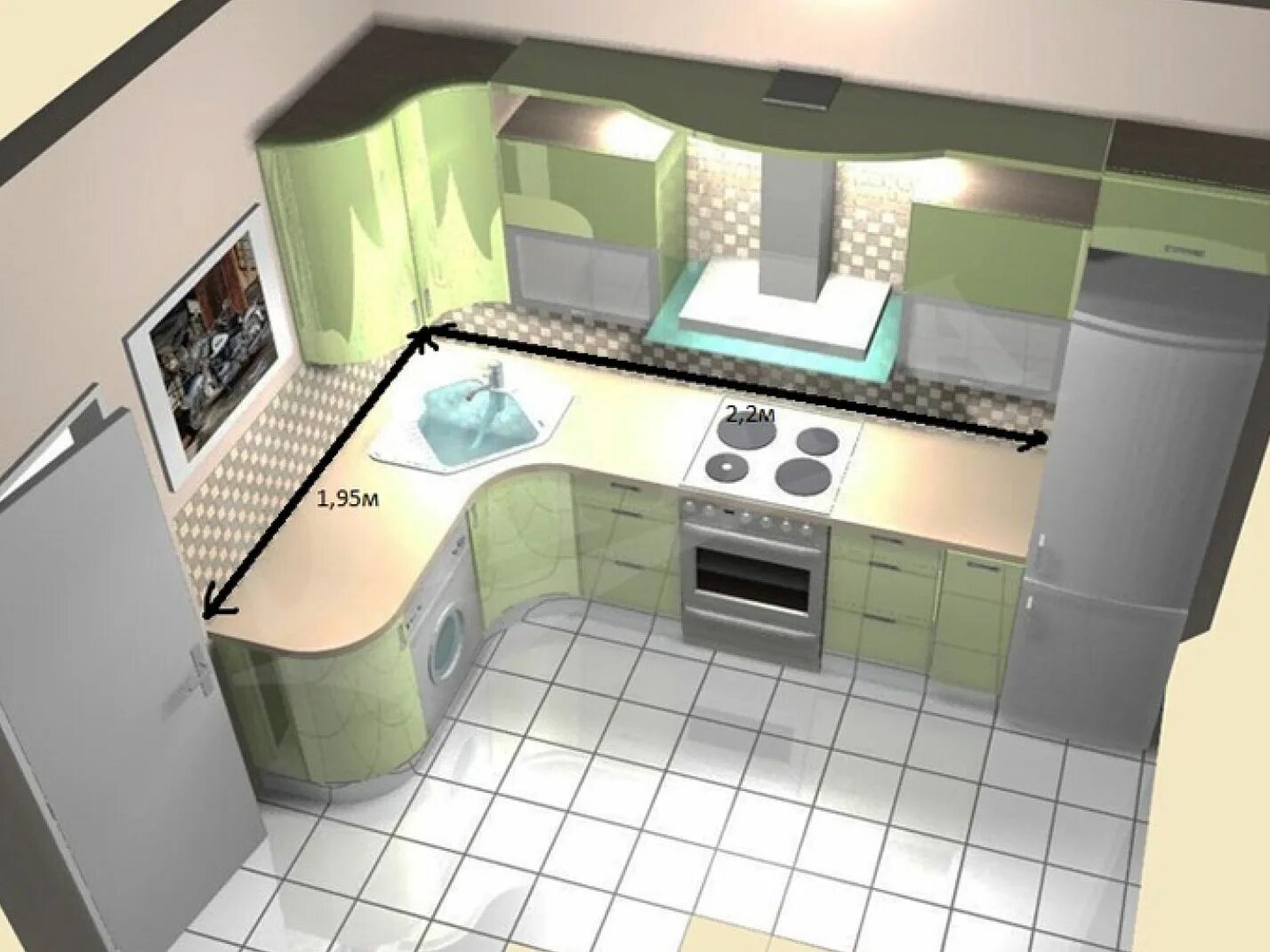 Проект кухни 3х3 метра фото Pin on Квартира Бориса Modern kitchen cabinet design, Kitchen layout, Kitchen pl