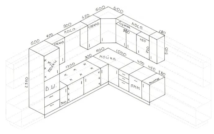 Проект кухни с размерами угловой фото Как выбрать кухонный гарнитур с учетом размера кухни