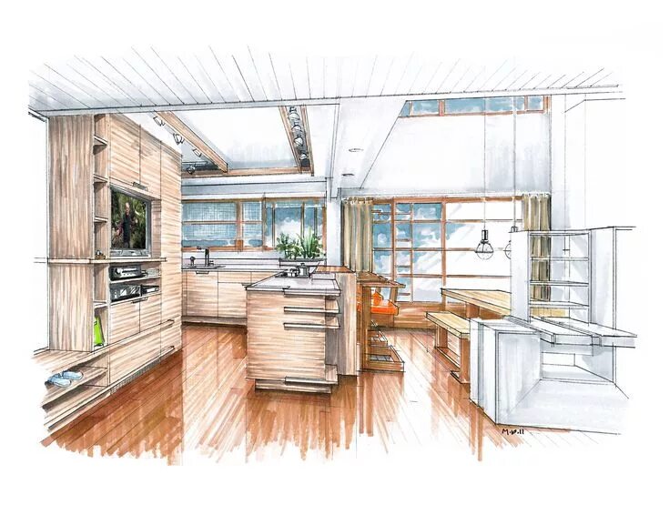 Проект мастера дизайна Pin on Interior Design Renderings Interior design drawings, Interior rendering, 