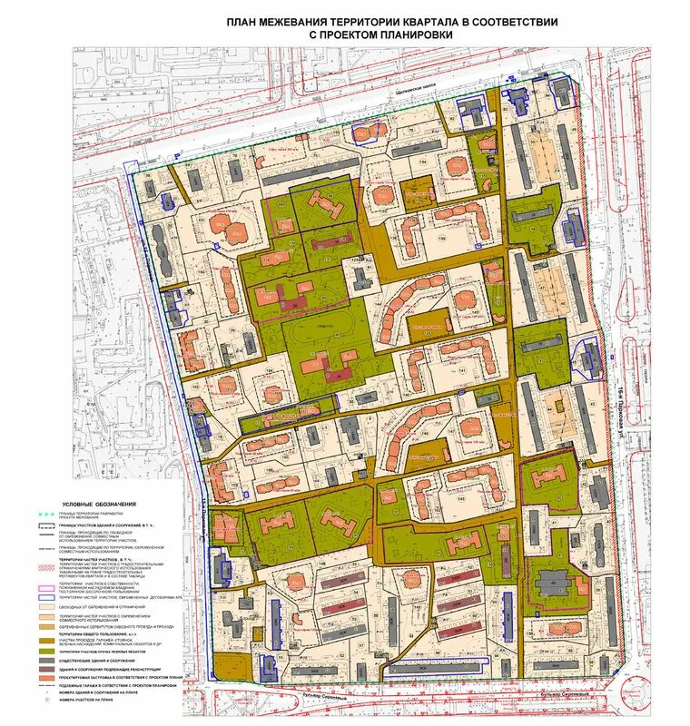 Проект планировки и межевания территории квартала План застройки северное измайлово