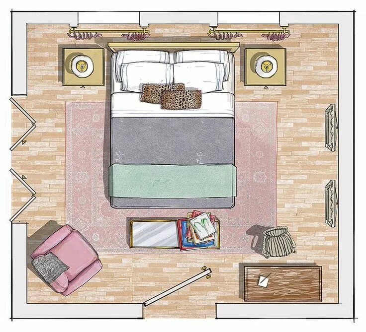 Проект планировки комнаты Furniture Arranging Ideas & Tricks * The Budget Decorator Bedroom furniture layo