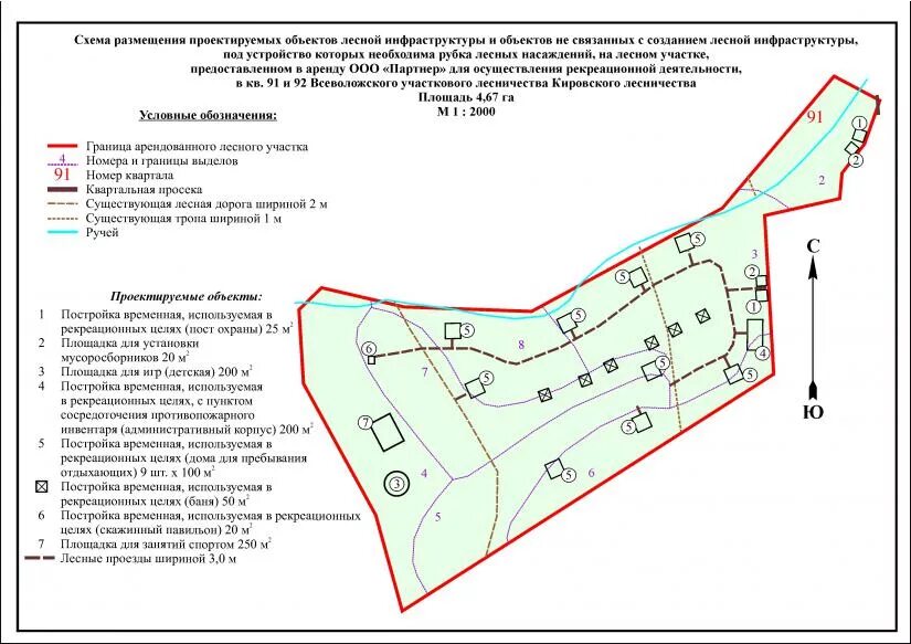 Проект планировки лесного участка Разработка планов рекреационный зоны.