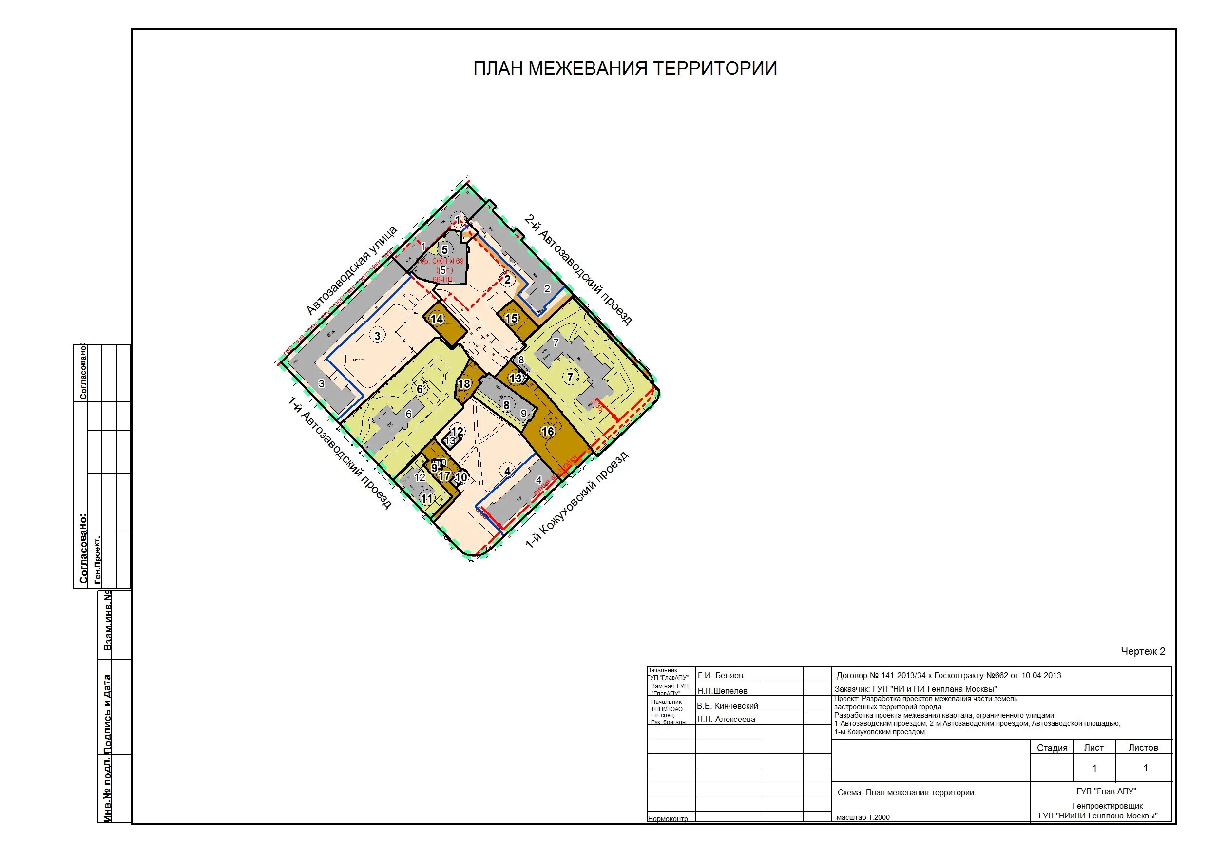 Проект планировки межевания пример Проект межевания территории квартала, ограниченного 1-м Автозаводским проездом, 
