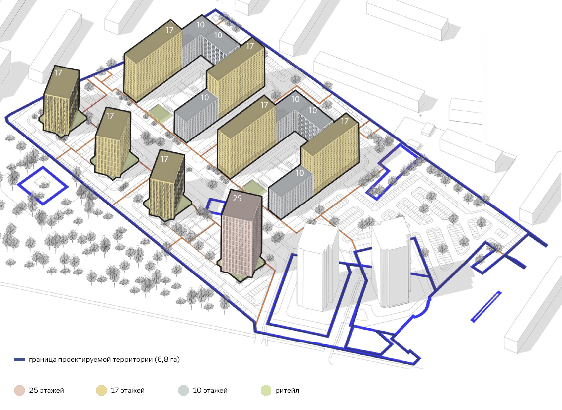 Проект планировки территории ижевск Жилой комплекс "Покровский" Архитектурное бюро "Параметрика"
