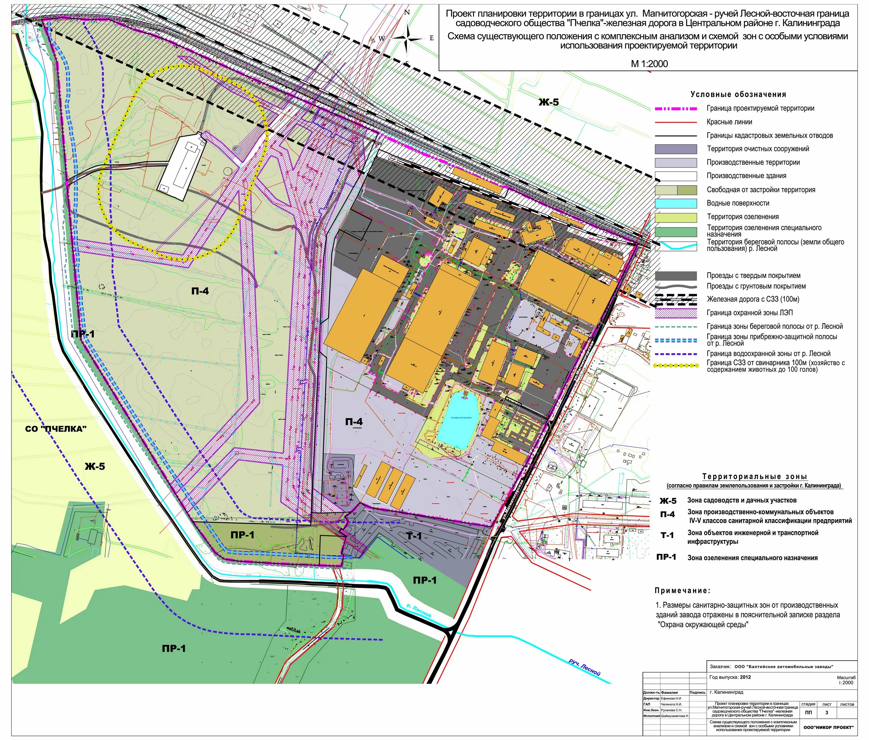 Проект планировки территории завода Администрация ГО "Город Калининград". Проект планировки