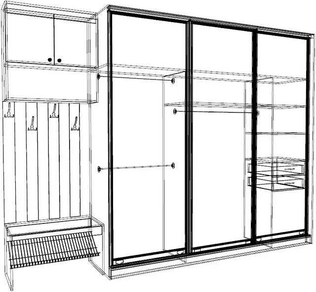 Проект шкафа в прихожую фото Эскизы шкафа в коридор