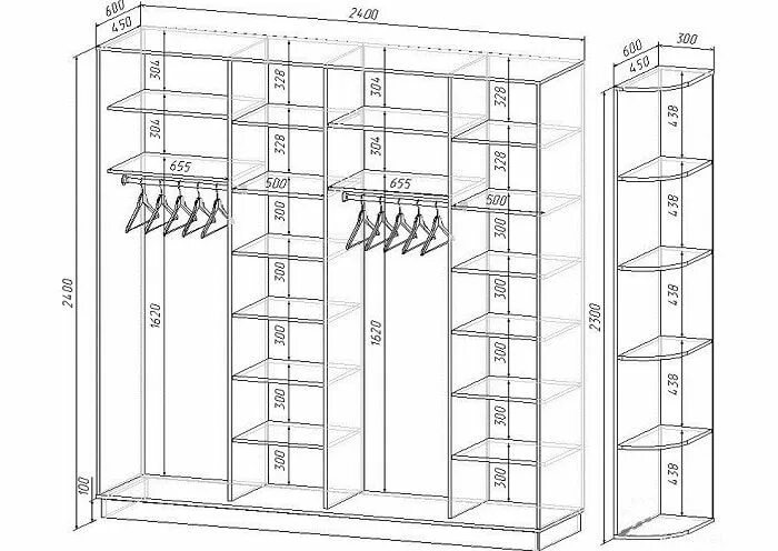 Проект шкафа в прихожую фото Планировка шкафа купе внутри с размерами_фото3 Планировки, Шкаф, Дизайн гардероб