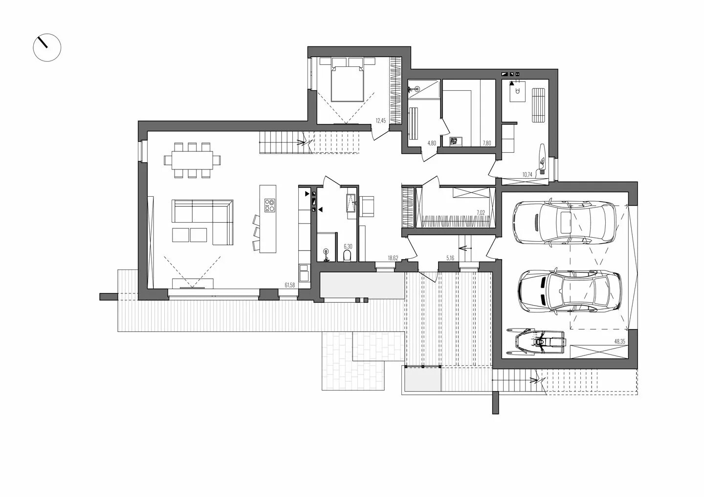 Проект современного дома чертеж Планировка хай тек дома фото - DelaDom.ru