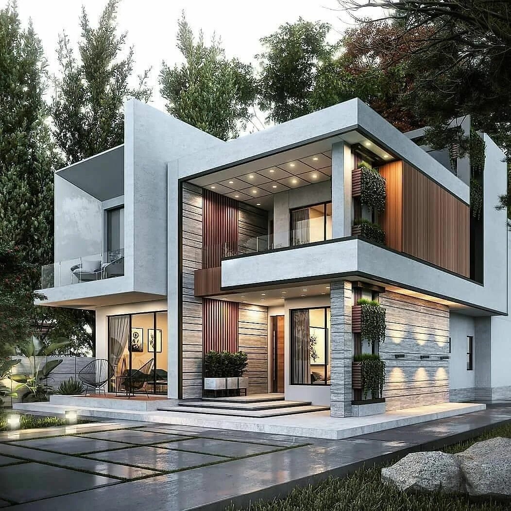 Проект современного коттеджа фото Top 30 Modern House Design Ideas For 2020 Duplex house design, Modern house desi