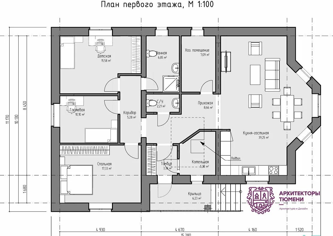 Проект удобной планировки дома Новый проект одноэтажного дома 121 м2 ArchCode Проектирование домов Дзен