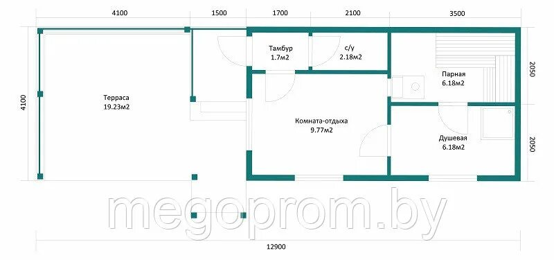 Проект узкой бани фото Купить Баню из бруса проект 33 (ID# 40087520), цена: 18112.27 руб., купить в Вит