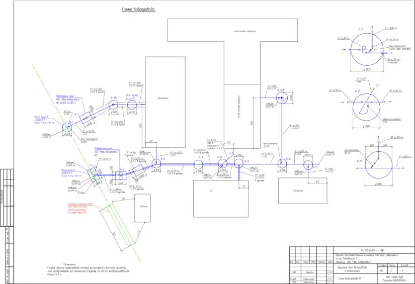 Проект водоснабжения частного дома пример Наружное водоснабжение и канализация (НВК) - Завод Квас Бевериджес - Схема водоп