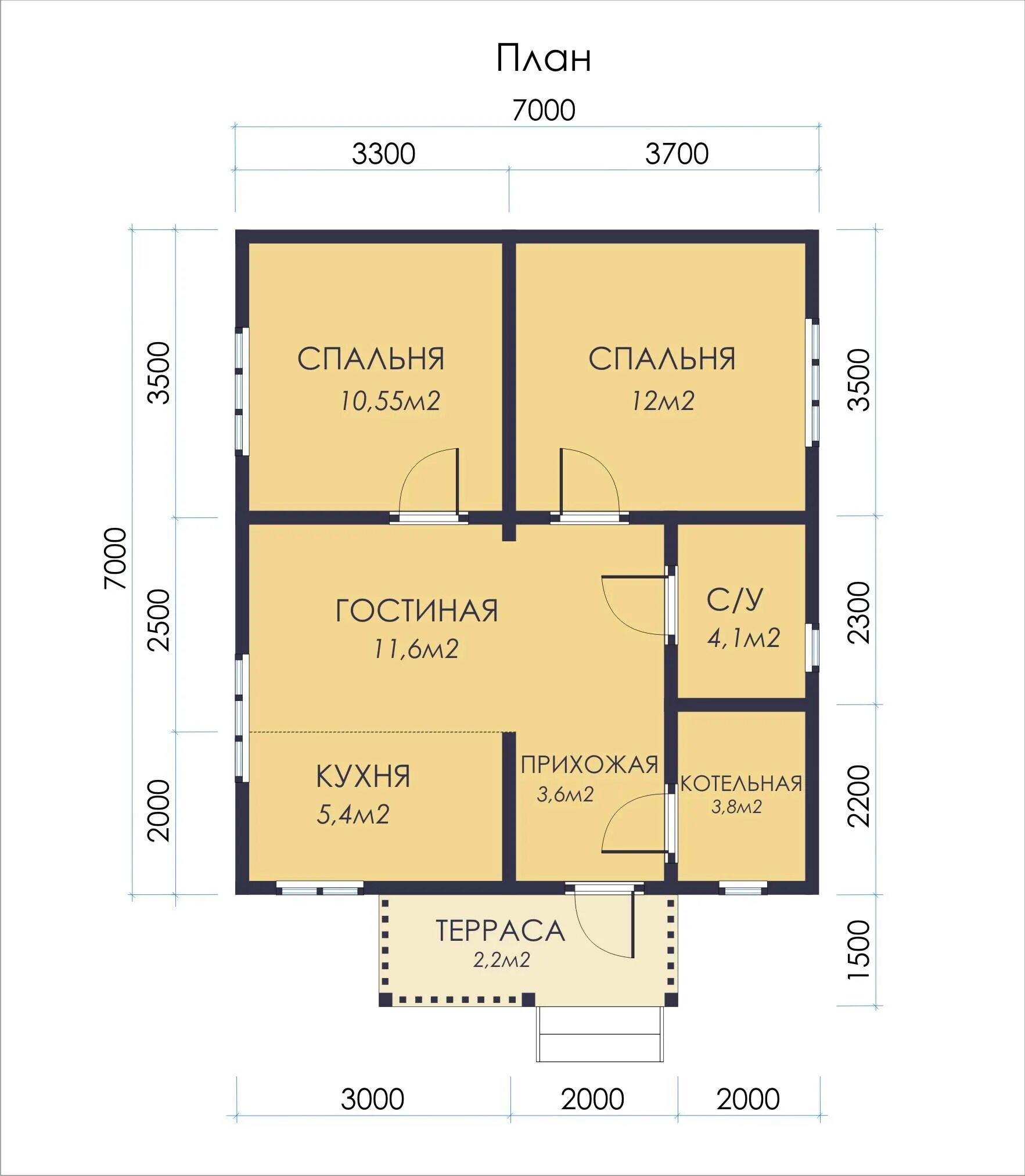 Проект z7 планировка дома одноэтажного Проект каркасного дома 6х7 одноэтажный