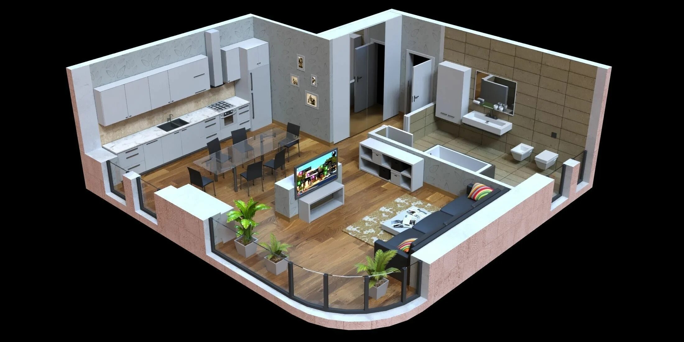 Проектирование дизайна интерьера 3d Image result for low poly interior Floor plan design, Small floor plans, House d